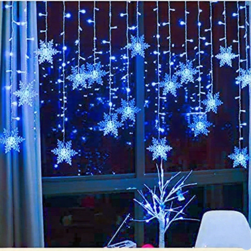 Christmas Snowflake Curtain Lights