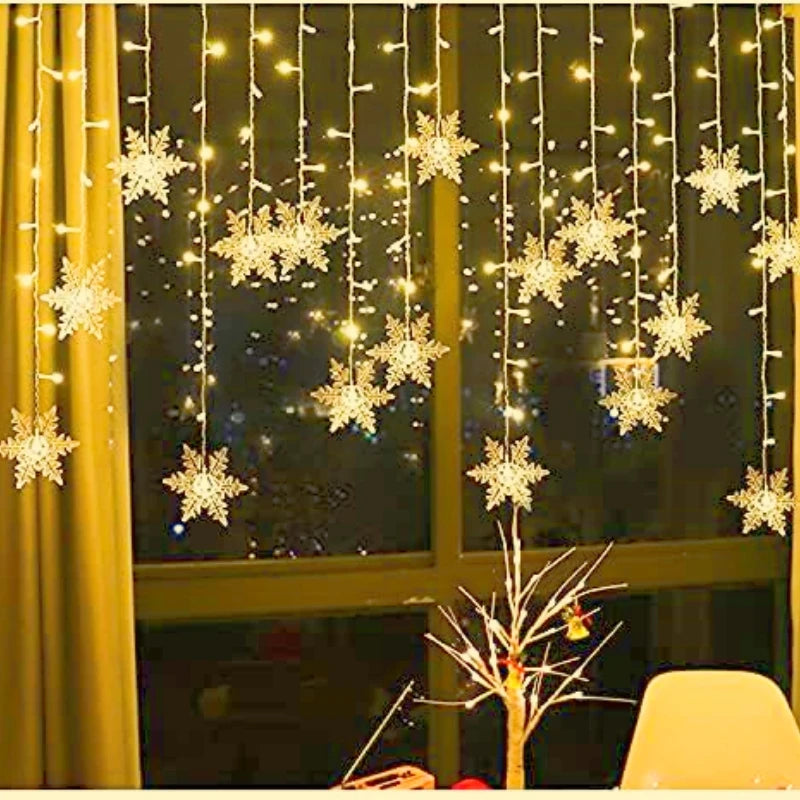 Christmas Snowflake Curtain Lights