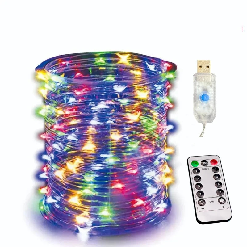 USB LED Fairy String Lights – 5M/10M/20M/30M with 8 Modes & Remote Control for Wedding, Christmas, Holiday & Party Decoration