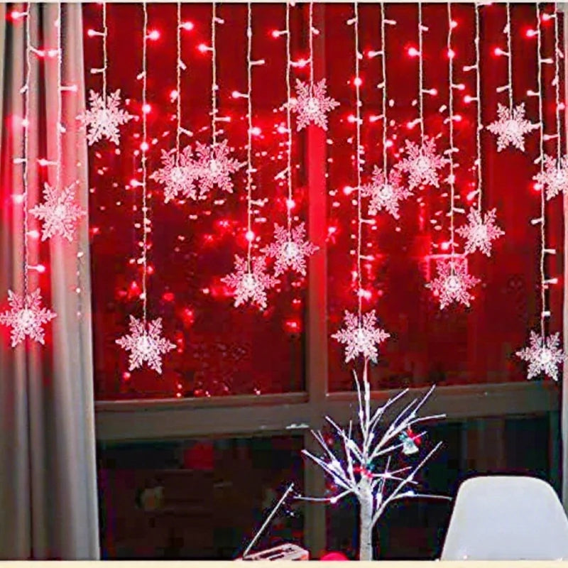 Christmas Snowflake Curtain Lights