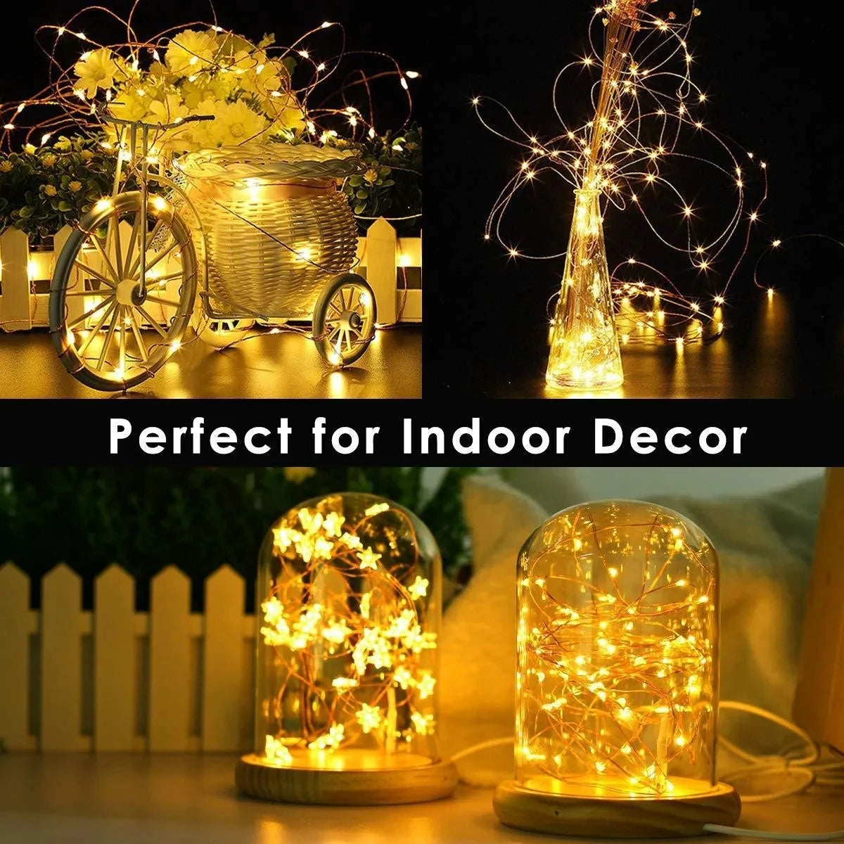 USB LED Fairy String Lights – 5M/10M/20M/30M with 8 Modes & Remote Control for Wedding, Christmas, Holiday & Party Decoration