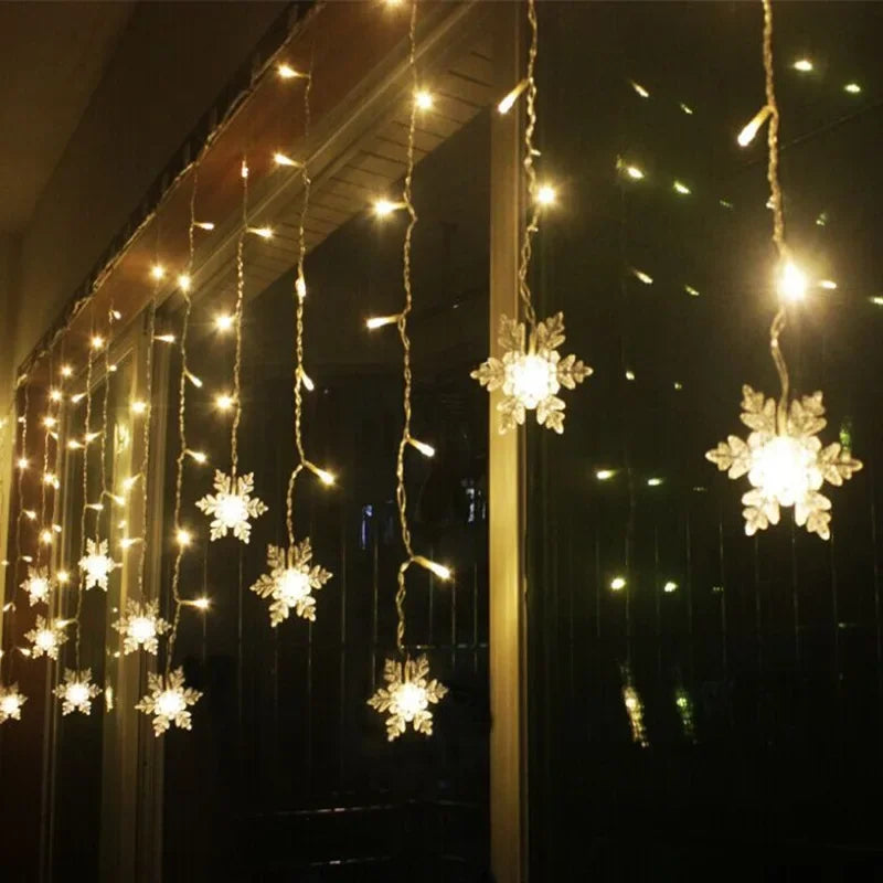 Christmas Snowflake Curtain Lights
