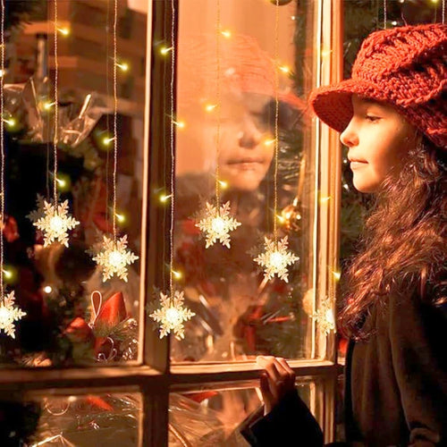 Christmas Snowflake Curtain Lights