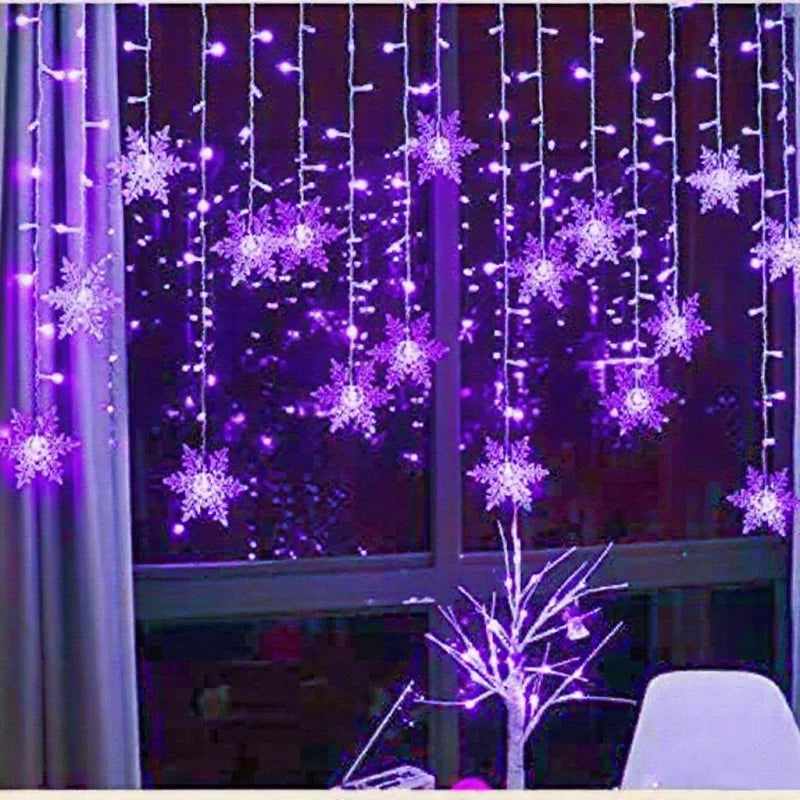 Christmas Snowflake Curtain Lights